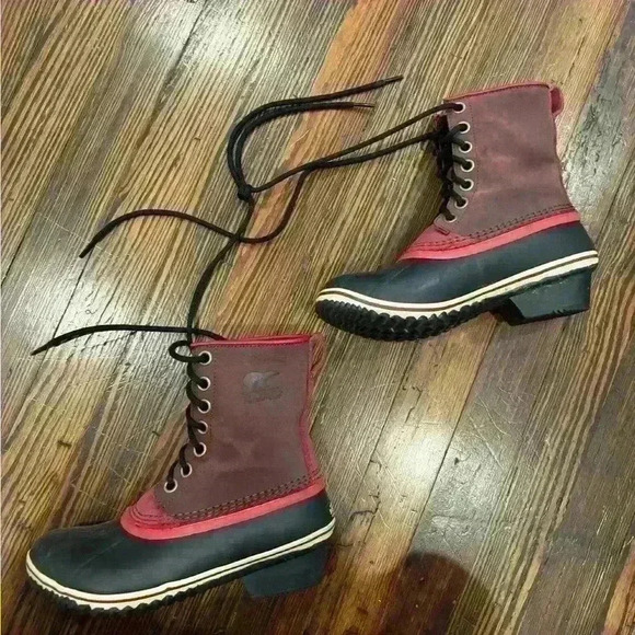 Sorel Slimpack Womens Redwood Candy Apple 1964 Mid Calf Lace Up Boots Size  8 - Picture 3 of 9